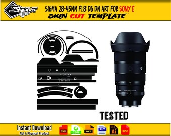 Sigma 28 45mm f1.8 DG DN Art for Sony E skin template vector file skin die cut layout Sigma 28 45mm f1.8 Dg DN Art for Sony