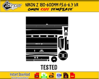 Nikon Z 180 600mm F5.6-6.3 VR skin cut file skin vector template layout skin die cuts file Nikon Z 180-600mm F5.6-6.3 VR cut file