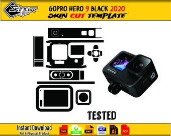GoPro Hero 9 Black Skin template vector file skin die cut layout GoPro Hero 9 Black Skin cut file