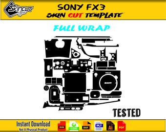 Sony FX3 skin vector template skin layout skin die cuts file svg skin Cricut Silhouette Sony FX3 Skin cut file SVG