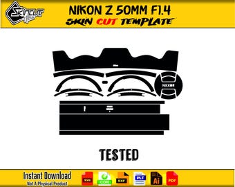 Nikon Z 50mm F1.4 skin vector template skin layout skin die cuts file svg skin Cricut Silhouette Nikon Z 50mm F1.4 cut file