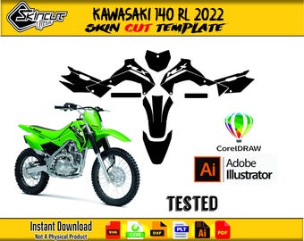 KAWASAKI KLX140RL 2022 Skin vector template file skin die cut layout - KAWASAKI KLX140RL 2022 graphics template cutting file