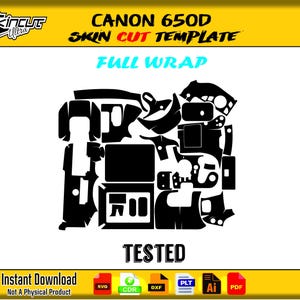 Canon EOS 650D skin template vector file skin die cut skin template Svg Cricut Silhouette Canon 650D skin cut file
