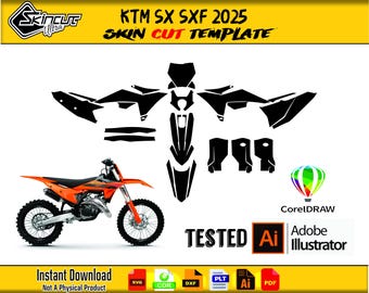 KTM Exc / Sxf factory 2025 Skin vector template file skin die cut layout graphics template cutting file