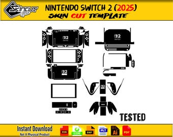 Nintendo Switch 2 (Full wrap version) 2025 Skin vector template file skin die cut layout Nintendo Switch 2 Skin cut file Nintendo Switch 2
