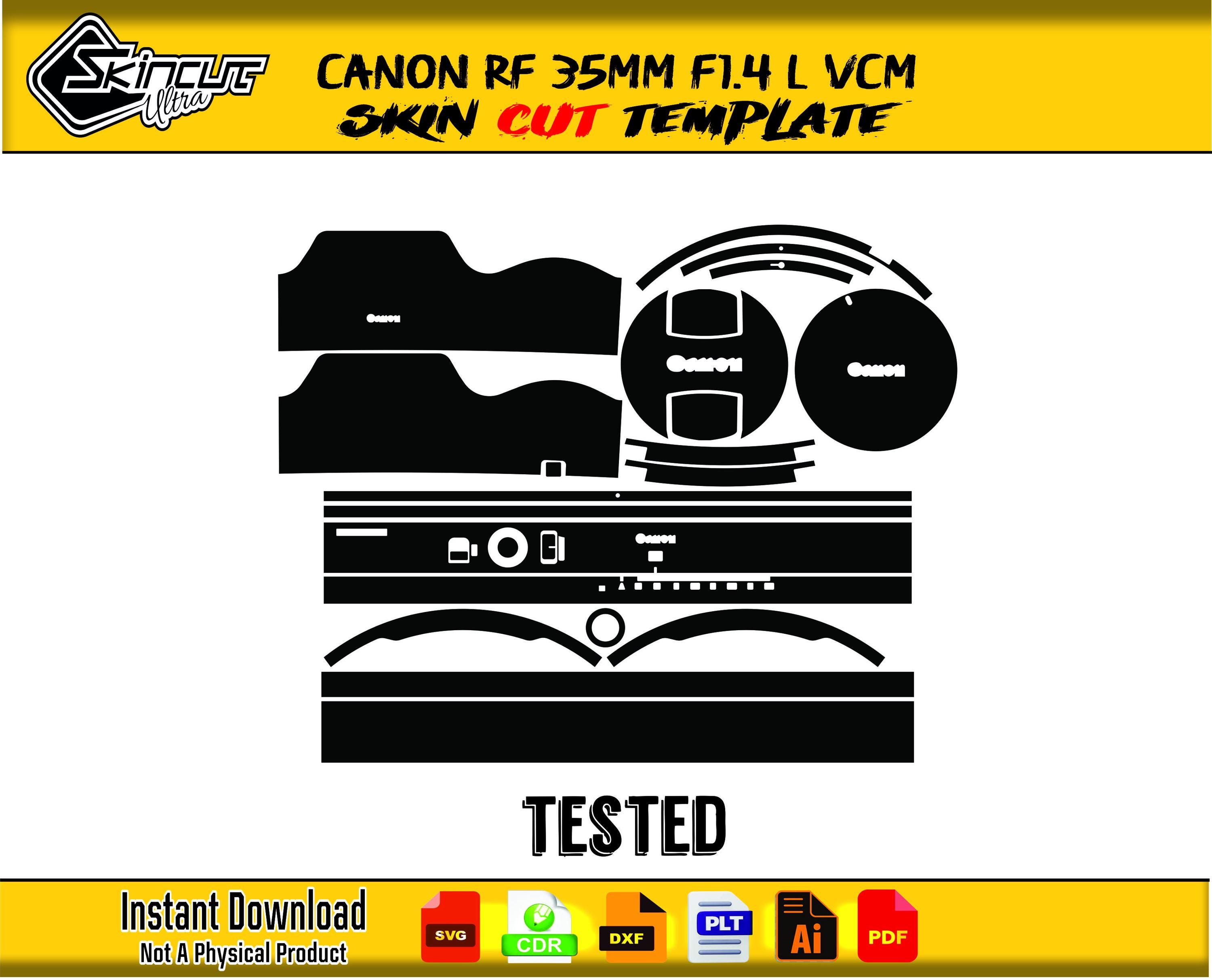 Vcm File Canon RF 35mm F1.4 L Vcm Skin Template Vector File Skin Die Cut Layout ...