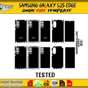 Samsung Galaxy S25 Edge Skin vektormallfil hud utskuren layout Samsung S25 Edge Skin Klippfil - Samsung S25 Edge Skin Mall