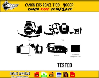 Canon EOS Rebel T100 - 4000D Skin template vector file skin die cut layout