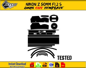 NIKON Z 50mm F1.2 S Skin template vector file skin die cut layout NIKON Z 50mm F1.2 S Cut file