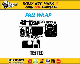 sony a7c mark ii - A7c2 skin vector templater skin layout skin die cuts file svg skin Cricut Silhouette Eps ai Cutting template