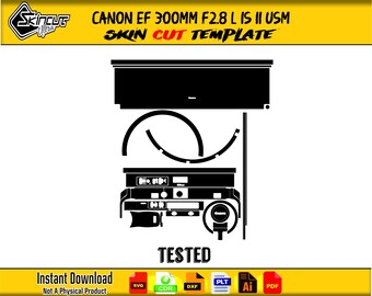 Canon Ef 300mm f2.8 L IS II USM skin template vector skin layout skin die cuts file svg skin Cricut Silhouette