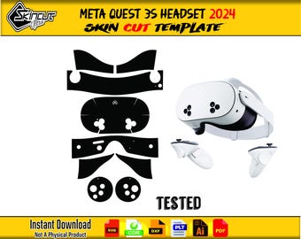 Meta Quest 3s Headset 2024 Full Wrap Skin Vorlage Vektor Skin Layout Skin Die Cuts Datei SVG Skin Cricut Silhouette Skin Cut Datei