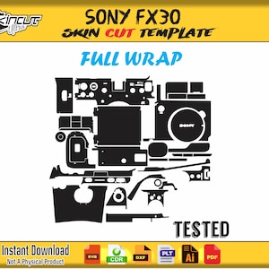 Sony FX30 skin Template vector skin layout skin die cuts file svg skin Cricut Silhouette Sony FX30 Skin cut file full wrap