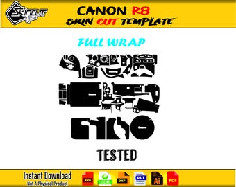 canon eos r8 Skin Template Vector file skin layout skin die cut cuts file svg skin Cricut Silhouette EPS,AI,Svg,Cdr Canon R8 Skin