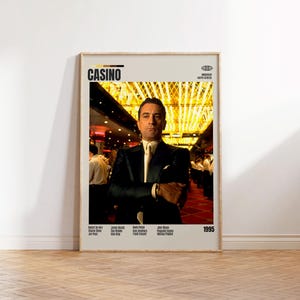 Casinò, Martin Scorsese, Poster minimalista di film, Poster retrò di film, Stile moderno di metà secolo, Stampa artistica retrò vintage, I migliori film