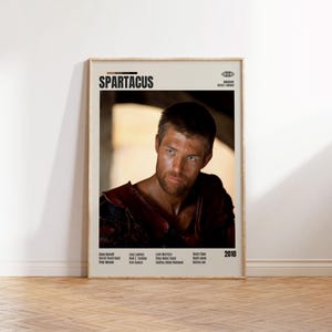 Spartacus, Steven S. DeKnight, Poster minimalista di un film, Poster retrò di un film, Stile moderno di metà secolo, Stampa artistica retrò vintage, I migliori film, Poster A3