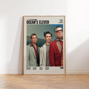 Ocean's Eleven,Steven Soderbergh,Minimalistisches Filmplakat, Retro Filmplakat, Mid century modern, Vintage Retro Kunstdruck,Beste Filme