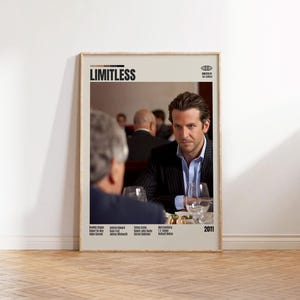 Limitless, Neil Burger, Poster di film minimalista, Poster di film retrò, Stile moderno di metà secolo, Stampa artistica retrò vintage, I migliori film