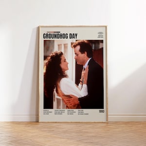Ricomincio da capo, Harold Ramis, Poster minimalista, Poster retrò, Stile moderno di metà secolo, Stampa artistica retrò vintage, I migliori film