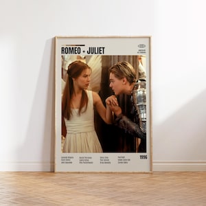Romeo + Juliet,Baz Luhrmann,Minimalist Movie Poster, Retro Movie Poster, Mid century modern, Vintage Retro Art Print,Best Movies,A3 Poster
