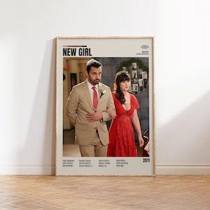 New Girl,Elizabeth Meriwether,Minimalist Movie Poster, Retro Movie Poster, Mid century modern, Vintage Retro Art Print, Best Movies