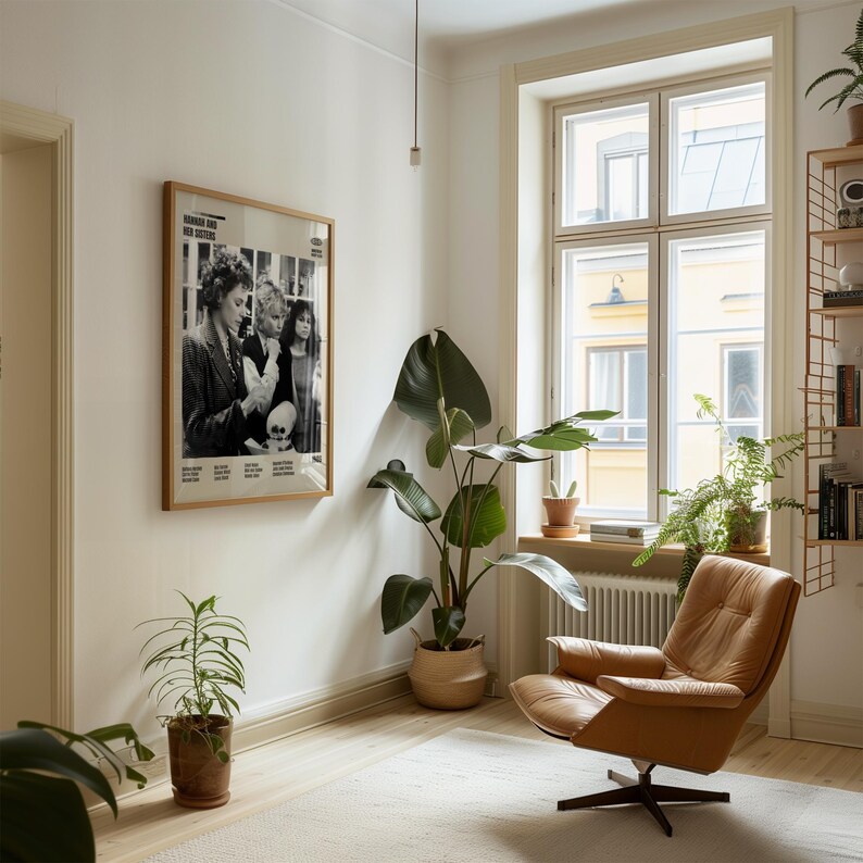 Hannah och hennes systrar, Woody Allen, Jan Pinkava, minimalistisk filmaffisch, retro filmaffisch, mitten av århundradet modernt, vintage retro konsttryck bild 2
