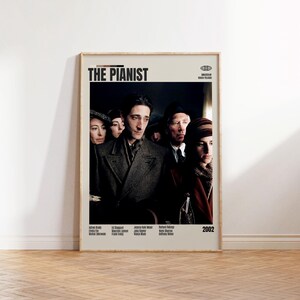 Il pianista, Roman Polanski, Poster minimalista, Poster retrò, Stile moderno di metà secolo, Stampa artistica retrò vintage, I migliori film