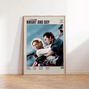 Knight and Day, James Mangold, Poster minimalista di un film, Poster retrò di un film, Stile moderno di metà secolo, Stampa artistica retrò vintage, I migliori film