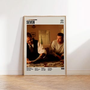 Seven,David Fincher,Minimalist Movie Poster, Retro Movie Poster, Mid century modern, Vintage Retro Art Print, Best Movies