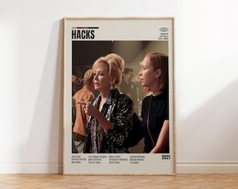 Hacks, Lucia Aniello, affiche de film minimaliste, affiche de film rétro, impression d'art rétro vintage moderne du milieu du siècle, meilleurs films, affiche A3
