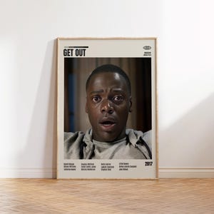 Get Out, Jordan Peele, minimalistische filmposter, retro filmposter, modern uit het midden van de eeuw, vintage retro kunstprint, beste films, A3-poster