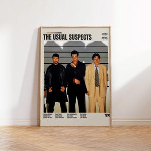 The Usual Suspects,Bryan Singer,Minimalist Movie Poster, Retro Movie Poster, Mid century modern, Vintage Retro Art Print,Best Movies