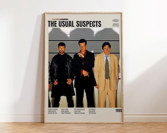 The Usual Suspects,Bryan Singer,Minimalist Movie Poster, Retro Movie Poster, Mid century modern, Vintage Retro Art Print,Best Movies