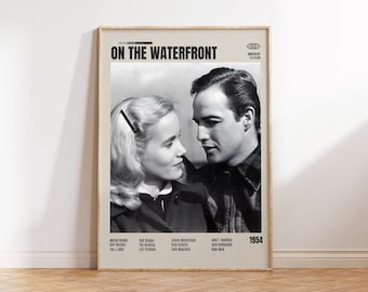 Na nabrzeżu, Elia Kazan, Minimalistyczny plakat filmowy, Plakat filmowy retro, Styl mid-century modern, Sztuka retro w stylu vintage, Najlepsze filmy, Plakat A3