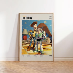 Toy Story,John Lasseter,Minimalistisches Filmplakat, Retro Filmplakat, Mid century modern, Vintage Retro Kunstdruck,Beste Filme