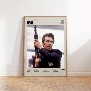 Heat, Michael Mann, Poster minimalista di un film, Poster retrò di un film, Stile moderno di metà secolo, Stampa artistica retrò vintage, I migliori film