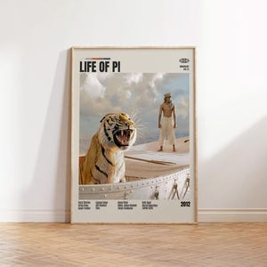 Vita di Pi, Ang Lee, Poster minimalista, Poster retrò, Stile moderno di metà secolo, Stampa artistica retrò vintage, I migliori film