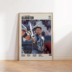 Il Gladiatore, Ridley Scott, Poster minimalista, Poster retrò, Stile moderno di metà secolo, Stampa artistica retrò vintage, I migliori film