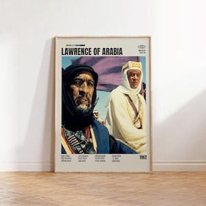 Lawrence of Arabia,David Lean,Minimalist Movie Poster, Retro Movie Poster, Mid century modern, Vintage Retro Art Print, Best Movies