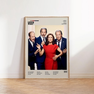 Veep, Armando Iannucci, Poster minimalista di un film, Poster retrò di un film, Stile moderno di metà secolo, Stampa artistica retrò vintage, I migliori film
