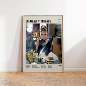 Colazione da Tiffany, Blake Edwards, Poster minimalista, Poster retrò, Stile moderno di metà secolo, Stampa artistica retrò vintage, I migliori film