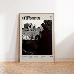 Il settimo sigillo, Ingmar Bergman, Poster minimalista, Poster retrò, Stile moderno di metà secolo, Stampa artistica retrò vintage, I migliori film