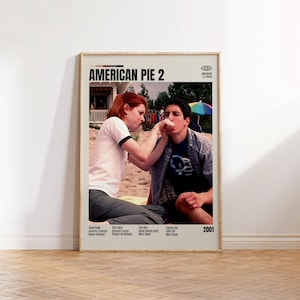 American Pie 2, J.B. Rogers, Poster minimalista, Poster retrò, Stile moderno di metà secolo, Stampa artistica retrò vintage, I migliori film