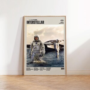 Interstellar, Christopher Nolan, Poster minimalista, Poster retrò, Stile moderno di metà secolo, Stampa artistica retrò vintage, I migliori film