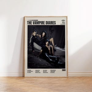 The Vampire Diaries, Julie Plec, Poster minimalista, Poster retrò, Stile moderno di metà secolo, Stampa artistica retrò vintage, I migliori film