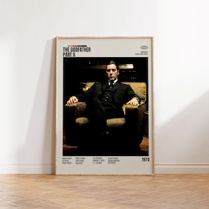 Der Pate Teil II,Francis Ford Coppola,minimalistisches Filmplakat, Retro Filmplakat, Mid century modern Vintage Retro Kunstdruck