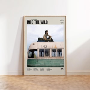 Into the Wild, Sean Penn, Poster minimalista di un film, Poster retrò di un film, Stile moderno di metà secolo, Stampa artistica retrò vintage, I migliori film