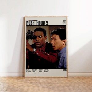 Rush Hour 2, Brett Ratner, Poster minimalista, Poster retrò, Stile moderno di metà secolo, Stampa artistica retrò vintage, I migliori film