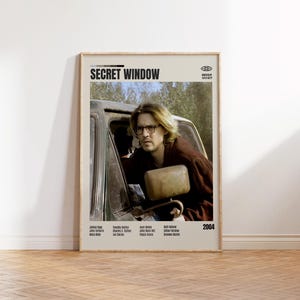Secret Window,David Koepp,Minimalist Movie Poster, Retro Movie Poster, Mid century modern, Vintage Retro Art Print, Best Movies,A3 Poster