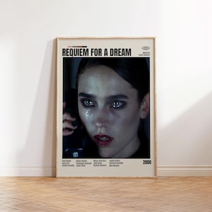 Requiem for a Dream, Darren Aronofsky, Poster minimalista di un film, Poster retrò di un film, Stile moderno di metà secolo, Stampa artistica retrò vintage, I migliori film